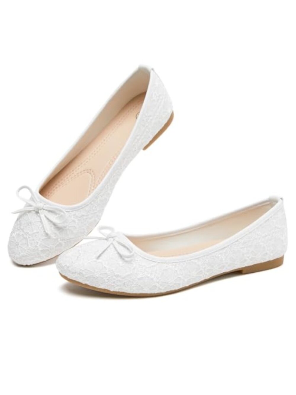 Womens Pointed Toe Ballet Flats with Bow Slip On Comfortable Dressy Shoes